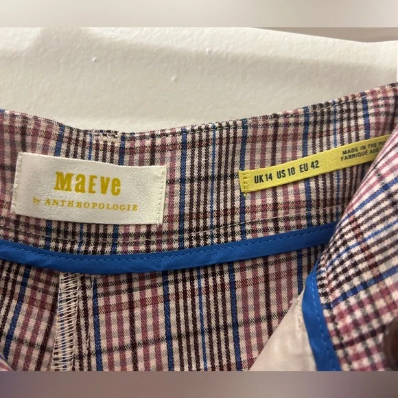 NWT Avery Pleated Wide-Leg Trousers by Maeve: Plaid Edition from Anthropologie - Picture 5 of 11